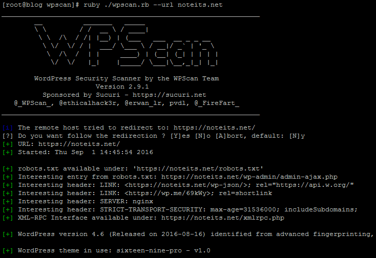 WPscan run
